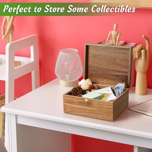 DRASTAR Wooden Keepsake Box, Large Acacia storage box with a Hinged Lid, Memory treasure box for Crafts and Photo Storage - Image 2