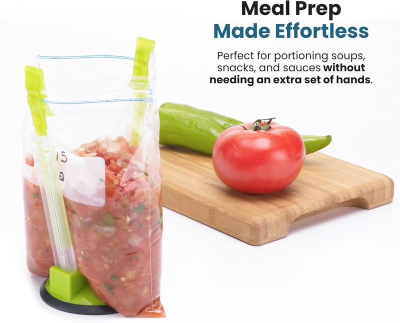 Jokari Adjustable Baggy Rack Stand 4-Pack, Hands-Free Freezer Bag Holder for Gallon, Quart and Sandwich Size Storage Bags, Ideal for Pouring Leftovers, Meal Prep, and Drying Washed Bags - Image 5