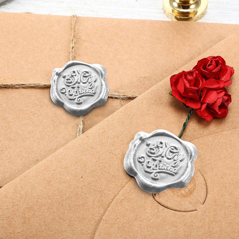 Nuanchu 15 Pcs Glue Gun Sealing Wax Sticks Retro Vintage Wax Sticks for Seal Stamp and Letter for Wedding Invitations Card Envelope Christmas Holiday Gift Ideas(Silver) - Image 5