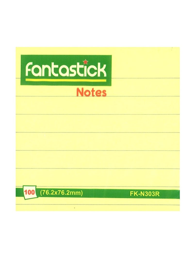Fantastick ملاحظات لاصقة مقسمة 3 قطع بحجم 3x3 بوصة باللون الأصفر - Image 2