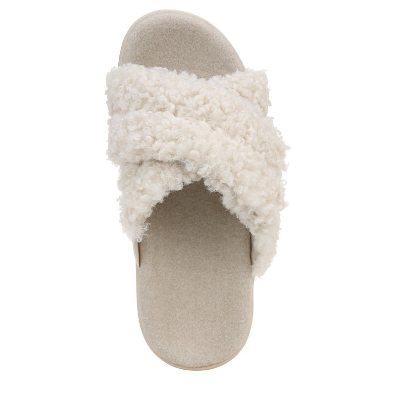 Vionic Women's Relax Ii Slides Mary Jane Flat, Cream White Fabric, 8 - Image 5