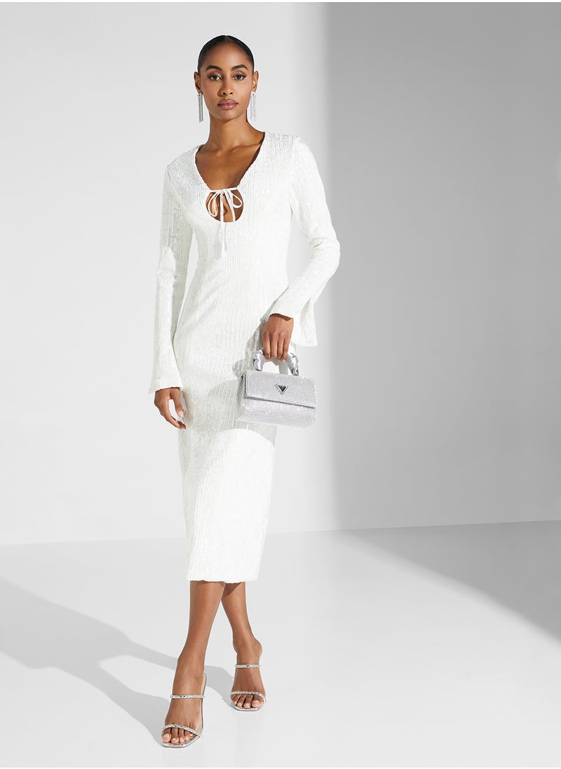 True Decadence - Plunge Neck Sequin Dress - Image 1