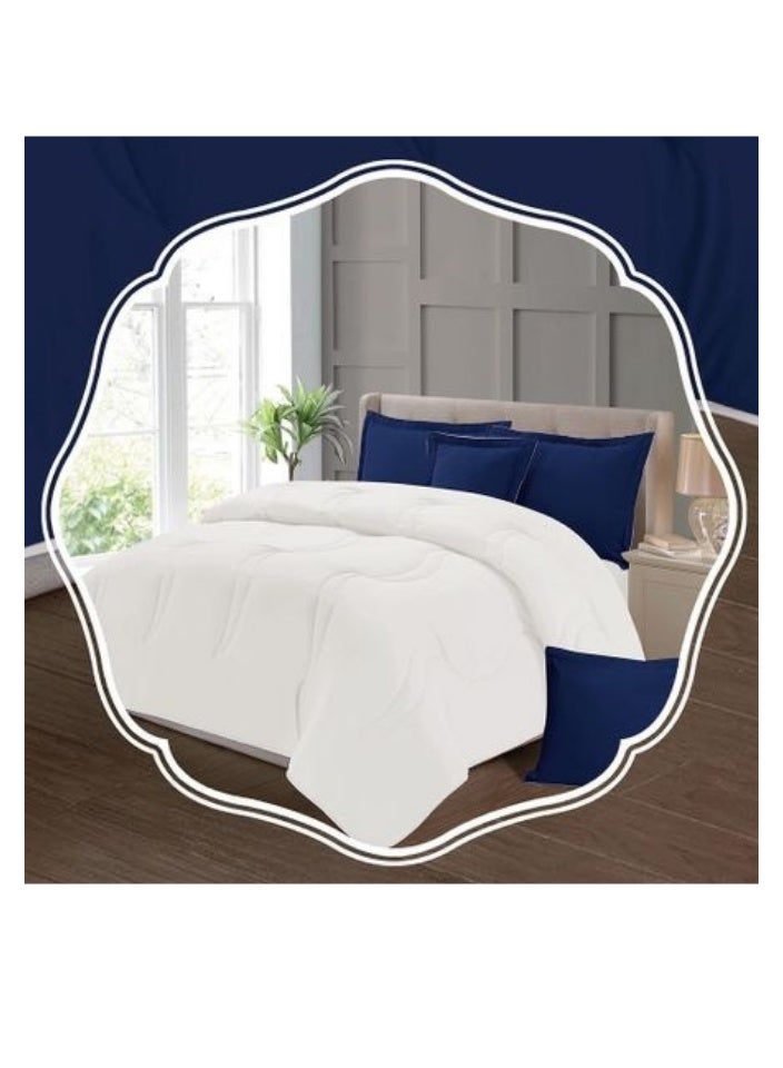 بلو سكاي مفرش سرير نفر ونص مصنوع من المايكروفايبر بنسبة 100% ، غطاء سرير بتصميم سادة، قابل للاستخدام على الوجهين، طقم من 4 قطع، مقاس 230X170 سم - Image 5