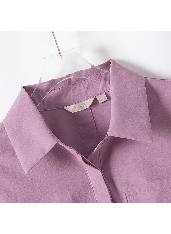 Cypress House Solid Color Polo Collar Shirt】2025 Summer New Women's Fashion Commuter Blouse With Plus Sizes - Image 4