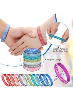 Civaner 60 Pcs Bible Verses Bracelets Religious Silicone Bracelets Christian Inspirational Rubber Wristbands Colored Faith Bracelets Bible Verse Wristband For Men Women Teens(Retro Color,Christian Style)  - Image 5