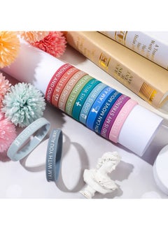Civaner 60 Pcs Bible Verses Bracelets Religious Silicone Bracelets Christian Inspirational Rubber Wristbands Colored Faith Bracelets Bible Verse Wristband For Men Women Teens(Retro Color,Christian Style)  - Image 3