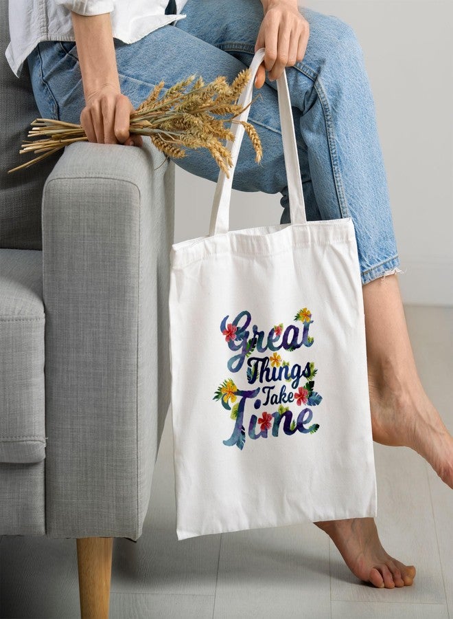 ARTBUG Tote Bag for Women with zip, Aesthetic Canvas tote bag for college girls, office, stylish and reusable - Great - D No - 053 - Image 2