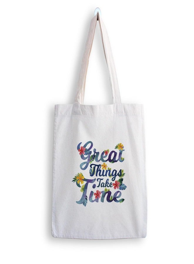 ARTBUG Tote Bag for Women with zip, Aesthetic Canvas tote bag for college girls, office, stylish and reusable - Great - D No - 053 - Image 1