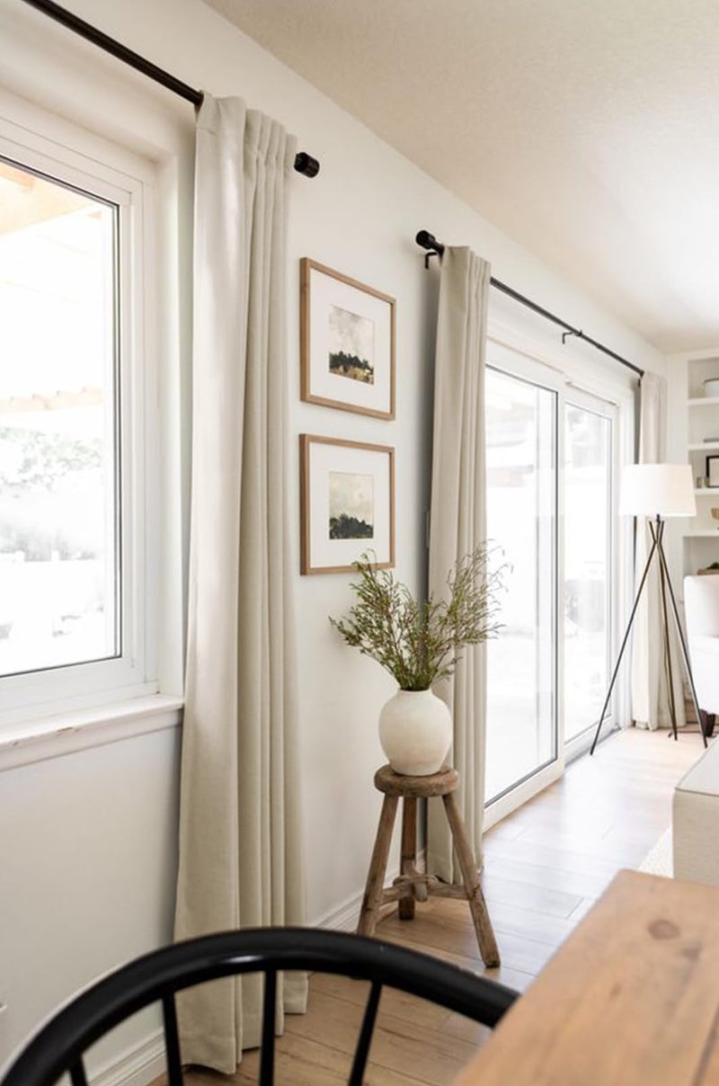 100% Blackout Shield Linen Blackout Curtains for Bedroom 102 Inches Long, Back Tab/Rod Pocket Living Room Drapes, Thermal Insulated Blackout Curtains 2 Panels Set, 50" W x 102" L, Oatmeal - Image 5