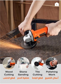 LAWAZIM Angle Grinder - 4.5inch, 750W - Corded Electric Grinder with 12,000 RPM Speed, M14 Spindle, Spindle-Lock, Safety Guard - Ideal for Cutting, Grinding, and Polishing Metal, Wood, and Concrete  - Image 5