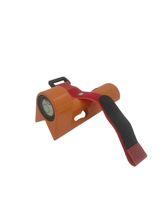 Orange Right Angle Level with Bubble Vial Adjustable Strap Durable Aluminum for Precision Measurement - Image 1