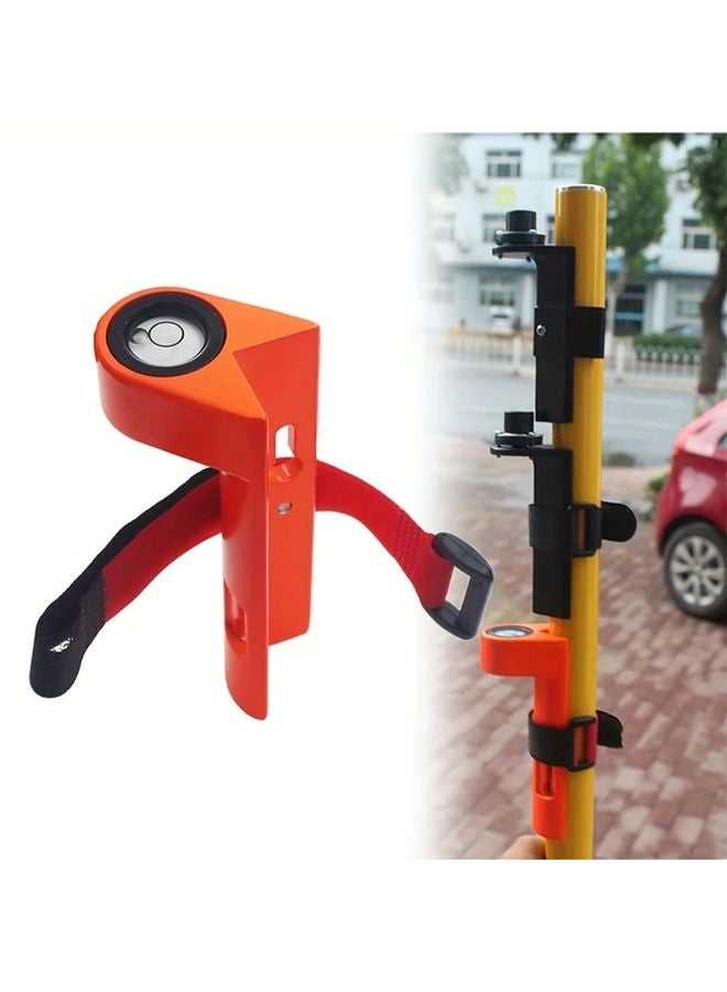 Orange Right Angle Level with Bubble Vial Adjustable Strap Durable Aluminum for Precision Measurement - Image 2