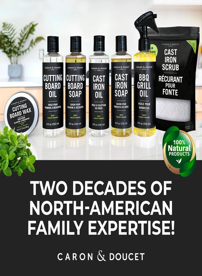 CARON & DOUCET - New Ultimate Cast Iron Set: Seasoning Oil, Cleaning Soap & Restoring Scrub | 100% Plant-Based & Best for Cleaning Care, Washing, Restoring & Seasoning Skillets, Pans & Grills! - Image 4