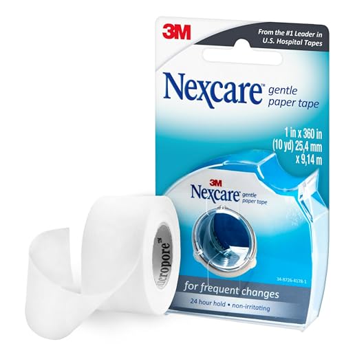 Nexcare Gentle Paper Tape Dispenser, Medical Paper Tape, Secures Dressings and Lifts Away Gently - 1 in x 10 Yds, 1 Dispenser - Image 1