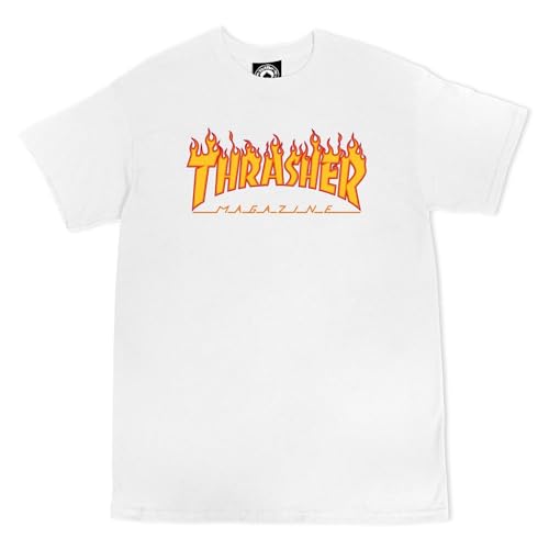 Thrasher Flame Logo T-Shirt White XXL - Image 1