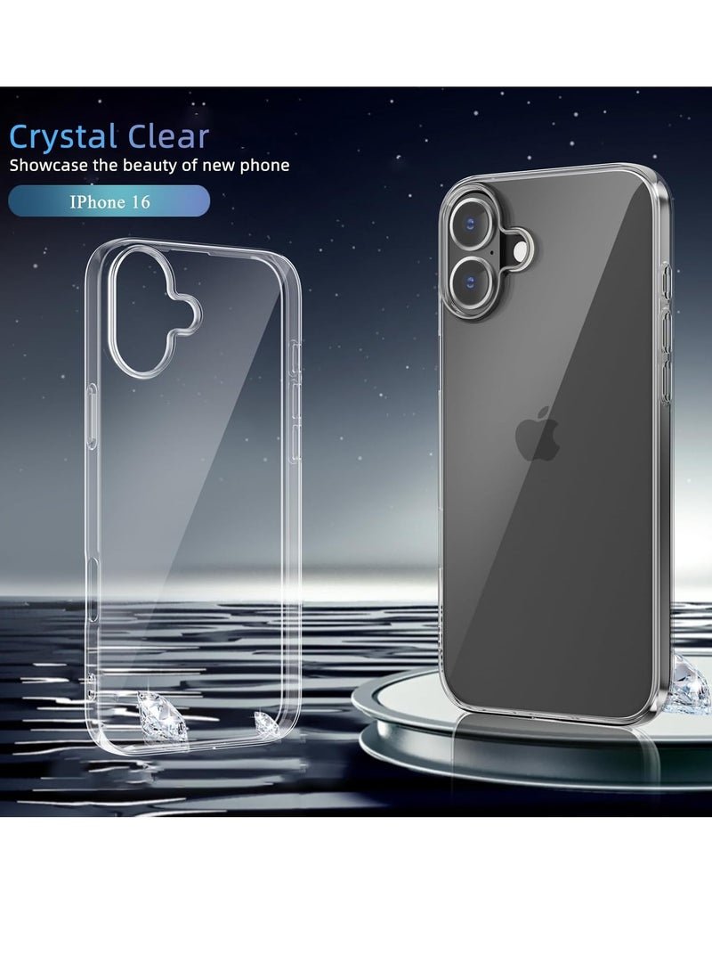 Ultra-Thin Clear Case for iPhone 16 – Anti-Yellowing, Shockproof with Camera Lens and Screen Protectors - Image 2