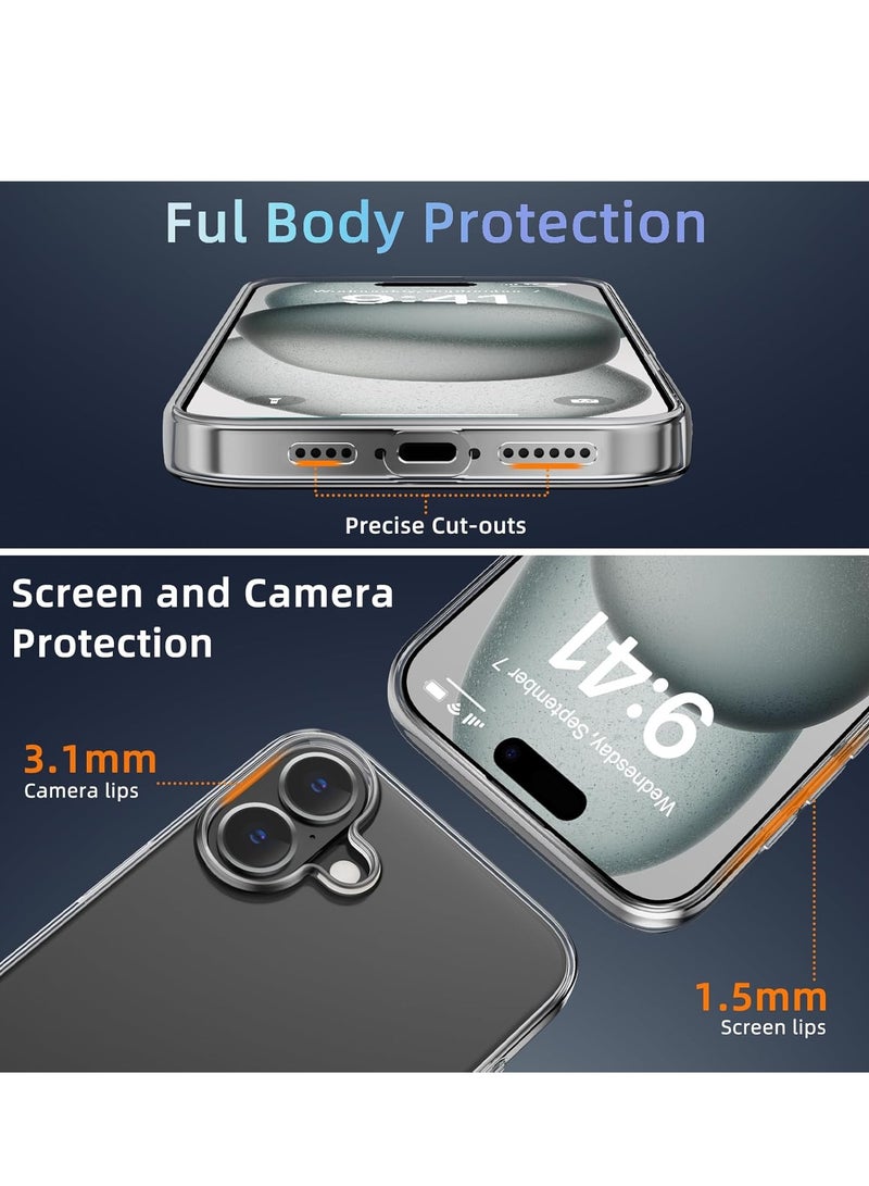 Ultra-Thin Clear Case for iPhone 16 – Anti-Yellowing, Shockproof with Camera Lens and Screen Protectors - Image 4