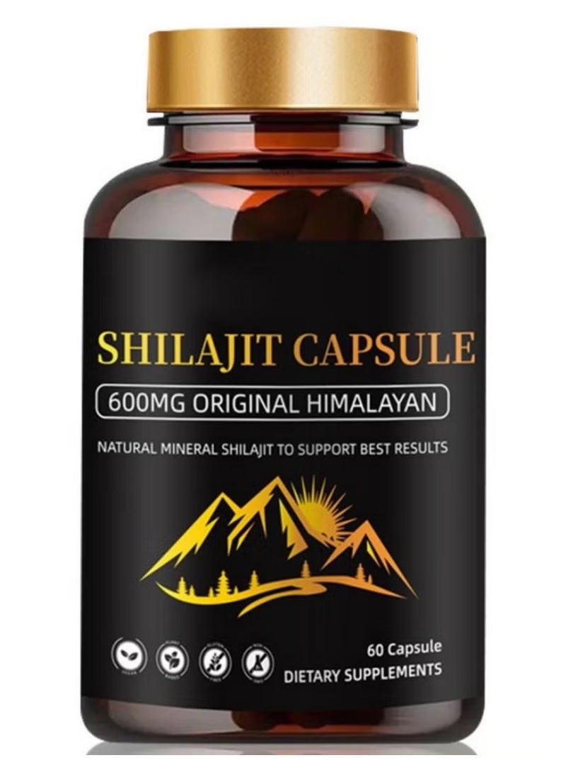 Shilajit RX Himalayan Shilajit Capsules (Shilajeet) for Men and Women - 600 mg Equivalent - Natural Energy & Stamina Booster - 60 Veg Capsules | Made in USA - Fulvic Mineral Supplement  - Image 1