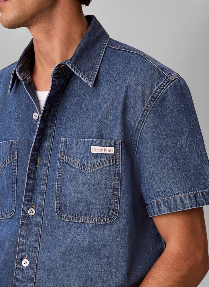 Calvin Klein Jeans Boxy Denim Short Sleeve Shirt - Image 4