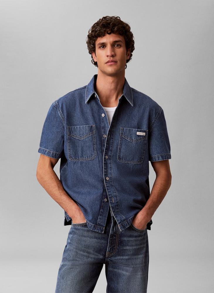 Calvin Klein Jeans Boxy Denim Short Sleeve Shirt - Image 1