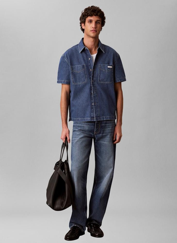 Calvin Klein Jeans Boxy Denim Short Sleeve Shirt - Image 5