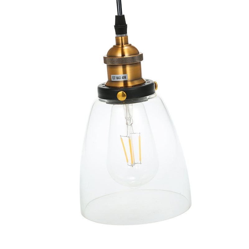 Glass Pendant Light Lamp Retro Vintage E27 Bulb Base Socket Simple Compact Design for Restaurant Living Room Cafe Shop Bedroom - Image 4