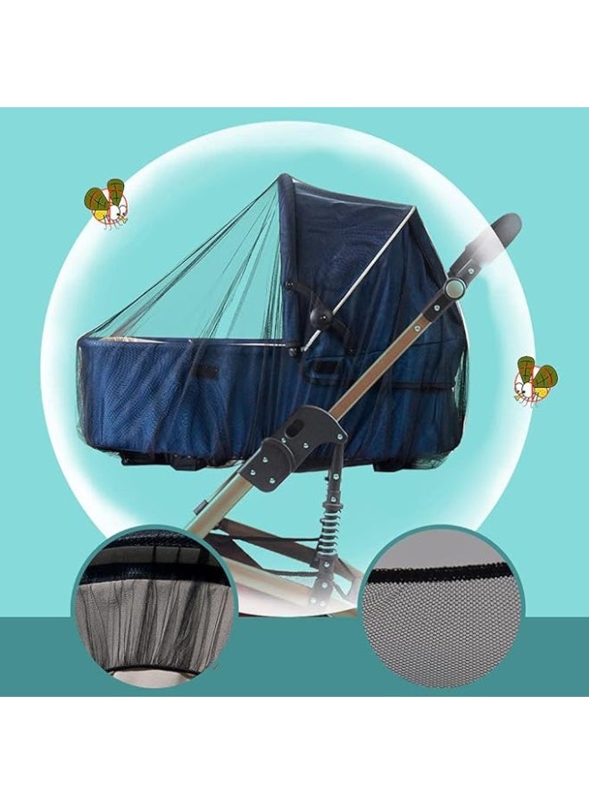 Amanli Baby Stroller Mosquito Net (2 Pack) - Durable Mesh Protection for Bassinets, Cradles, Playards, Pack N Plays & Portable Mini Cribs | Breathable Universal Fit Insect Barrier (Black) - Image 5