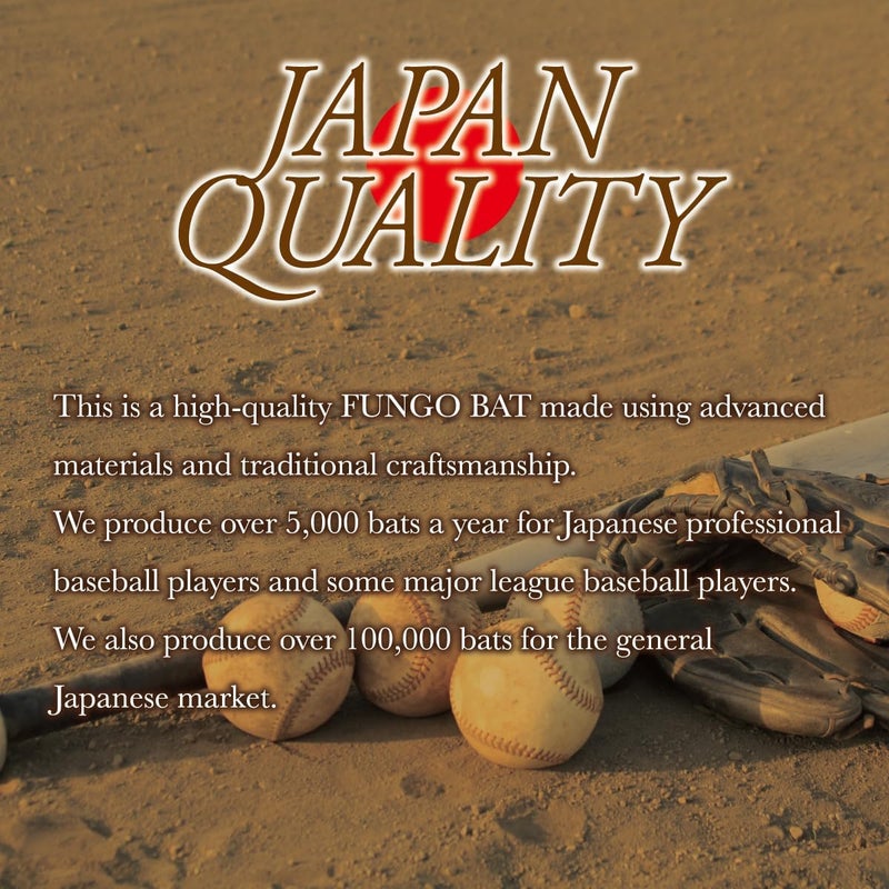 HAKUSOH Spark Fungo Baseball & Softball Bat Training Wood Bat for Coaches [Made in Japan] - Image 2