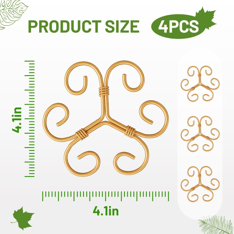 Yeomant 4PCS Iron Monstera Support, Uniquely Designed Plant Support Stakes for Indoor Plants, Stable Plant Stakes and Supports, Turtle Shell Bamboo Clamp Set for Thriving Growth - Image 2