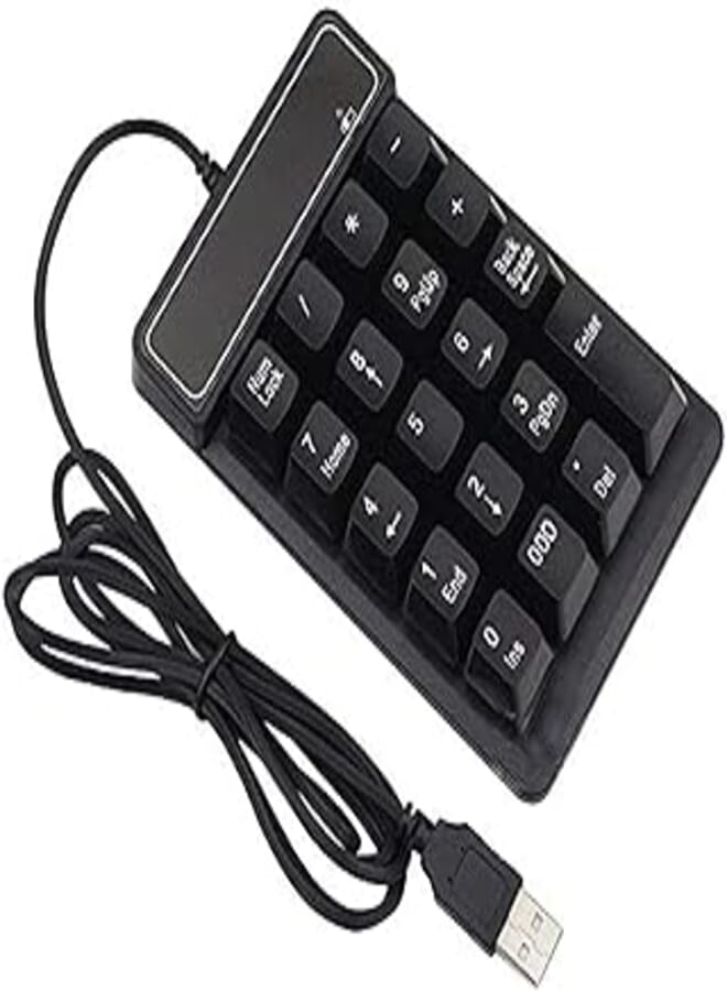 Mini Wired Magnetic Suspension Mechanical Keypad (19 Keys, Black) 
