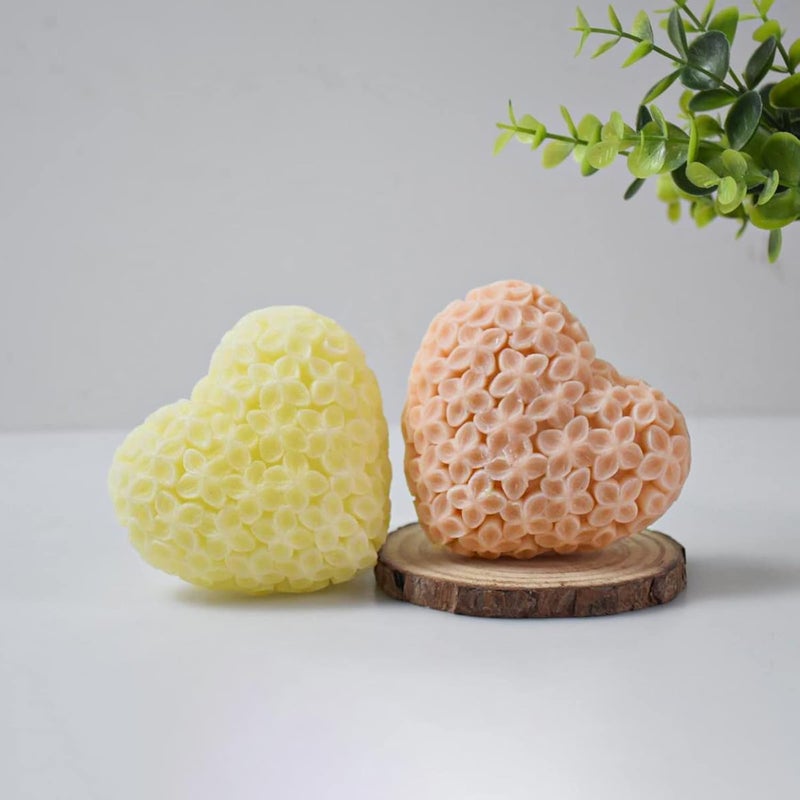 53 Arts 3D Silicone Candle Mould - 1 Cavity Heart with Floral Pattern | Engraved Silicone Mold for Candle Making, Resin, Soap, Clay Crafts - Image 4