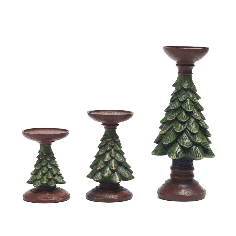 European-Style Resin Christmas Tree Candle Holder – Decorative Ornaments for Home - Image 1
