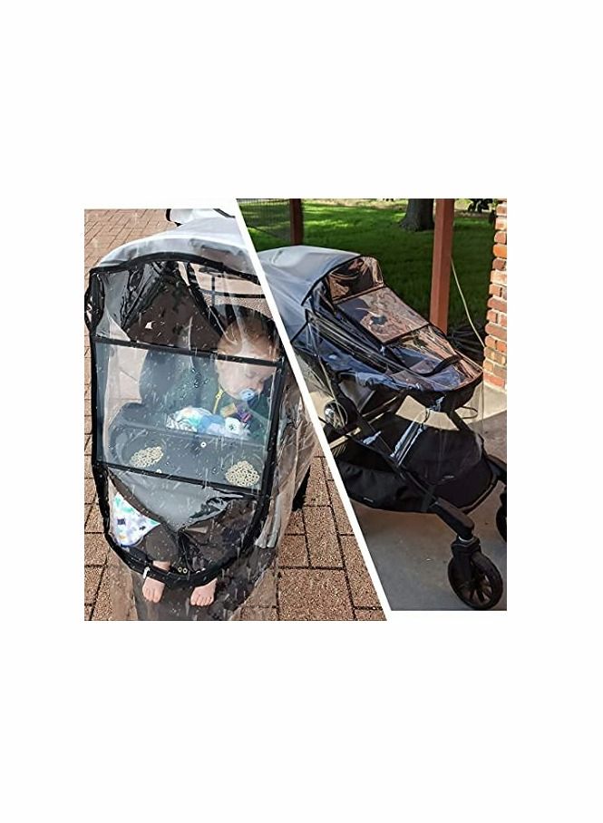 KASTWAVE Stroller Weather Shield Universal with Rain Cover (Transparent) - Image 2