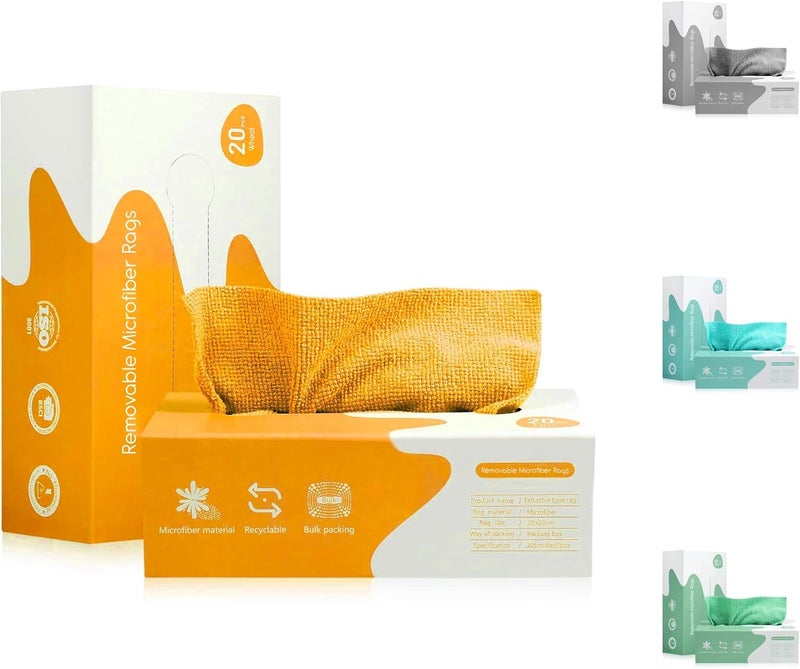 20x Premium Microfiber Cleaning Cloth - Reusable Wipes Box - Multi-Purpose Mi... - Image 2