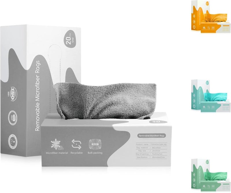 20x Premium Microfiber Cleaning Cloth - Reusable Wipes Box - Multi-Purpose Mi... - Image 3
