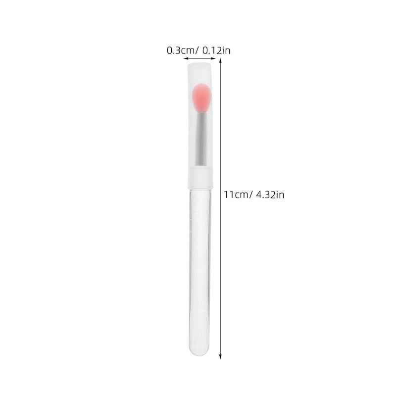 10pcs Reusable Silicone Lip Brush Set with Covers Portable Mini Lipstick and Lip Gloss Applicators for Balm and Scrub Pink Soft Jelly Brushes for Travel and Daily Makeup - Image 2