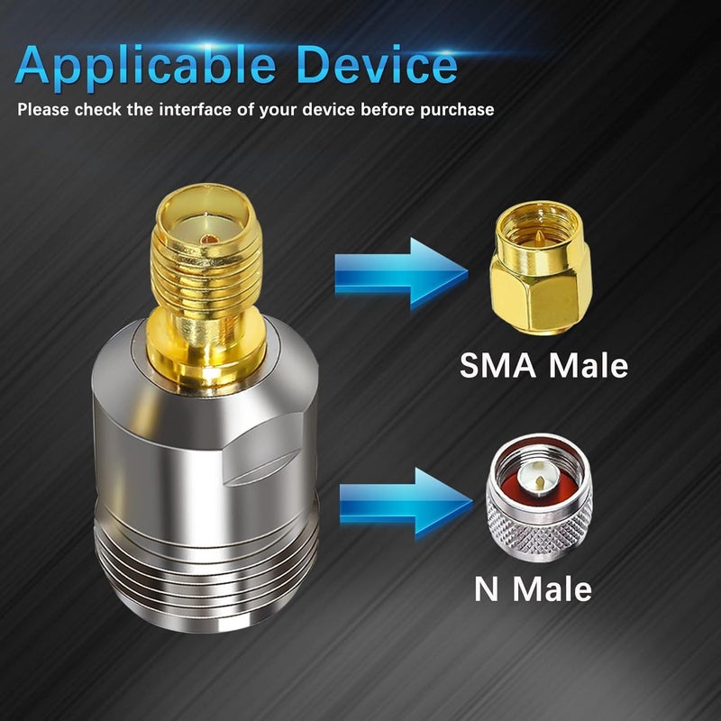 ABONIX محول RF كوكسيل أنثوي SMA إلى أنثوي N - موصل لاختبار RF، الهوائيات، الاتصالات اللاسلكية ومعدات البث (عبوة من 2) - Image 3