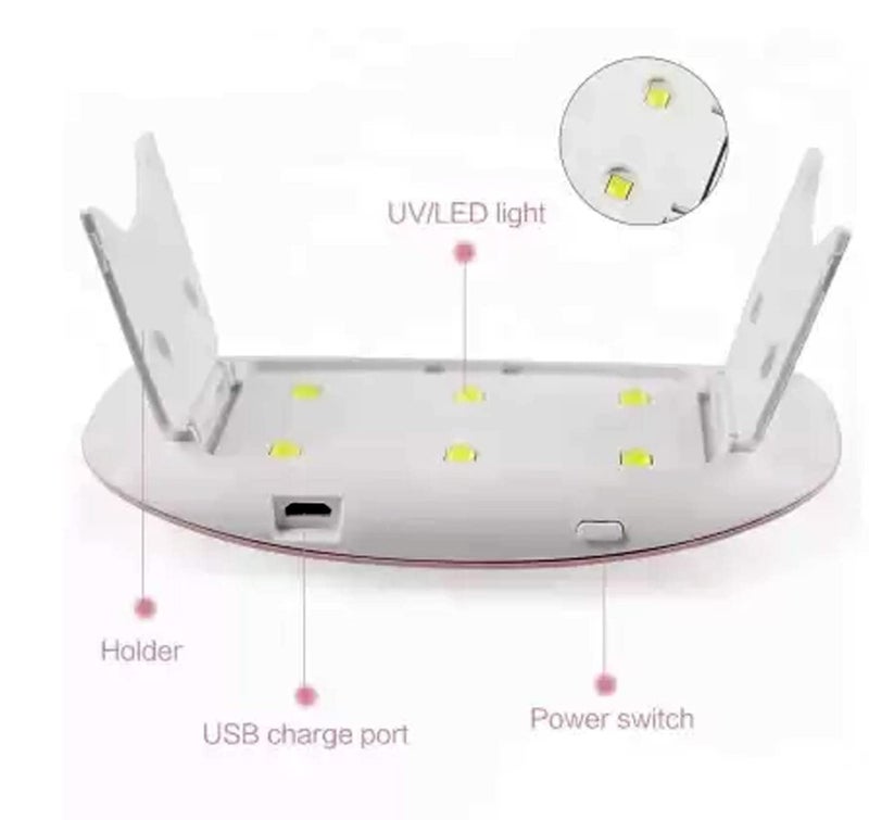 Ritzprime Mini UV LED Nail Lamp Portable Gel Light Mouse Shape Pocket Size Nail Dryer with USB Cable for all Gel PolishPink - Image 3