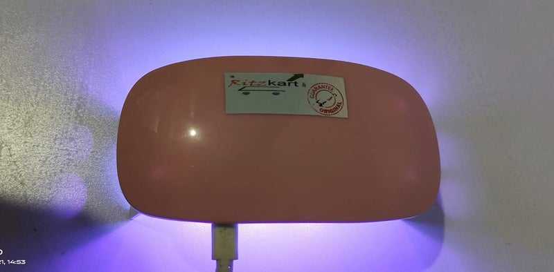 Ritzprime Mini UV LED Nail Lamp Portable Gel Light Mouse Shape Pocket Size Nail Dryer with USB Cable for all Gel PolishPink - Image 4