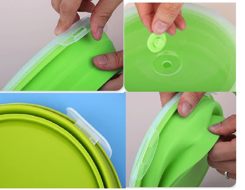 trrcylp 3Pack Collapsible Silicone Food Storage Containers with Lid 40OZ Foldable Lunch Bowl for Microwave Freezer Dishwasher Safe (500ml) - Image 5