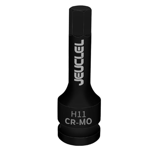 JEUCLEL 11mm Hex Impact Bit Socket, H8 1/2-Inch Impact Drive Allen Socket, Cr-Mo Steel Lengthen Hex Screwdriver Adapter for Electric Ratchet Wrenches Fastening Screws - Image 1