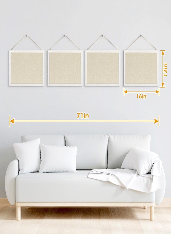 DOLLAR BOSS Bulletin Boards with Linen 1-Pack 16''X 12'' Double-Sided Cork Board for Walls Wood Framed Bulletin Boards, Small Pin Board for Home Kitchen Office Decorative Hanging 10 Pushpins - Image 3