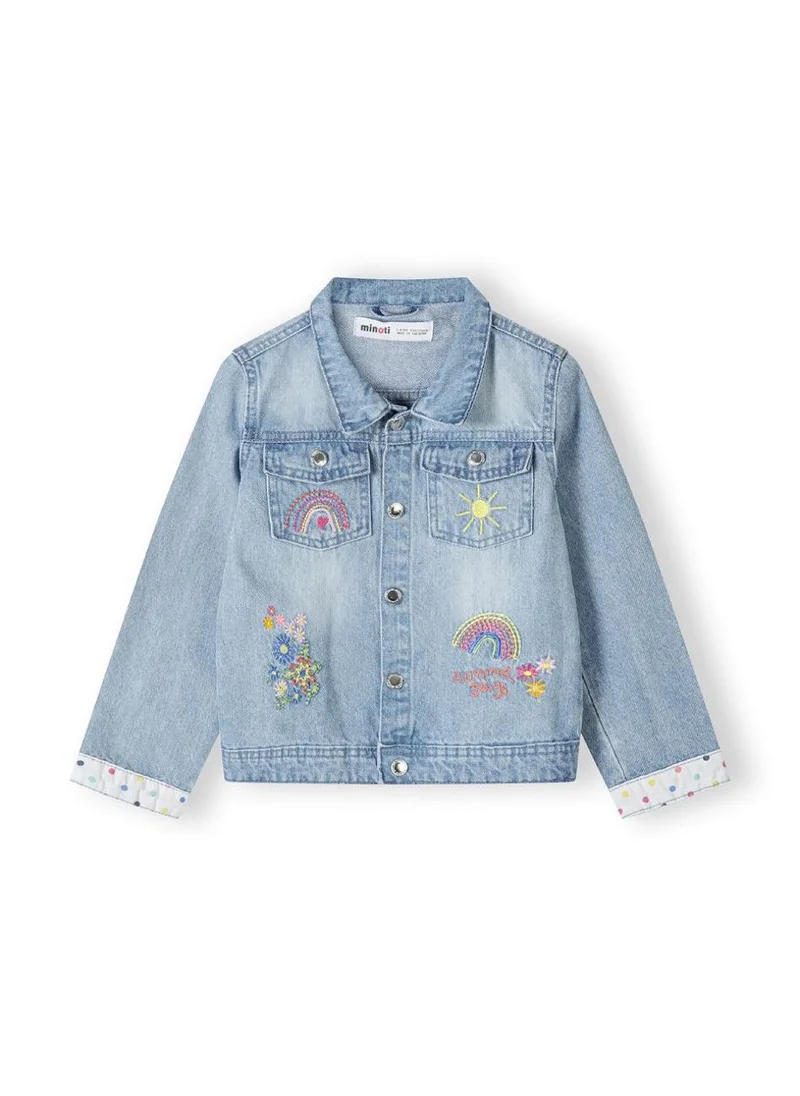 MINOTI Kids Girls Denim Jacket with Button Fastening