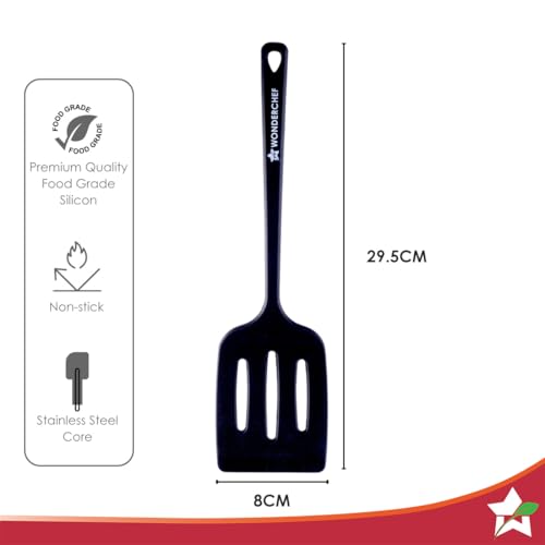 Wonderchef Waterstone Silicon Turner | Stainless Steel Core | Food Grade Silicone | Ideal Thickness | Use for Flipping, Turning, Scrapping, Mixing | Non-Stick, Flexible, Heat Resistant, Stylish Design - Image 2