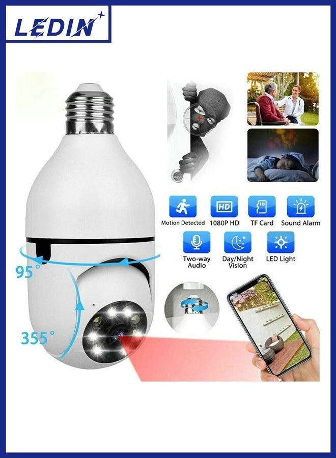 LEDIN LEDIN Camera Light Bulb Home Security Cam Wireless Night Vision Cctv Monitor