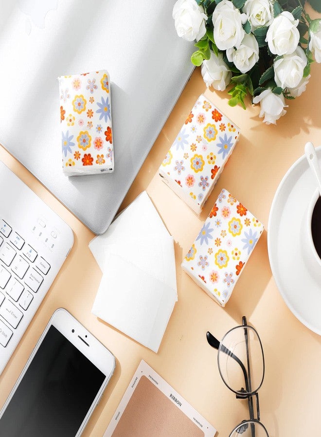 Sinmoe 50 Pack Back to School Pocket Tissues for Classroom Travel Packs Bulk 3 Ply Small Floral Travel Facial Individual Tissue Pocket Size for Wedding Holiday Party Supplies, 7 Sheets Each - Image 3