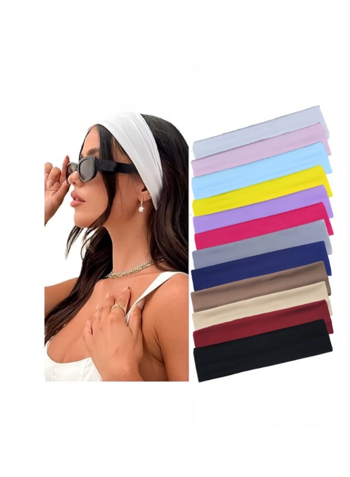 12 جهاز كمبيوتر شخصي حزام الرأس, غير انزلاق ناعمة القطن الرياضة حزام الشعر المرنة للرجال والنساء, رقيقة الصيف حزام الرأس, ناعمة القطن حزام الشعر لليوغا, التمرين, الجري, ركوب الدراجات - Image 1