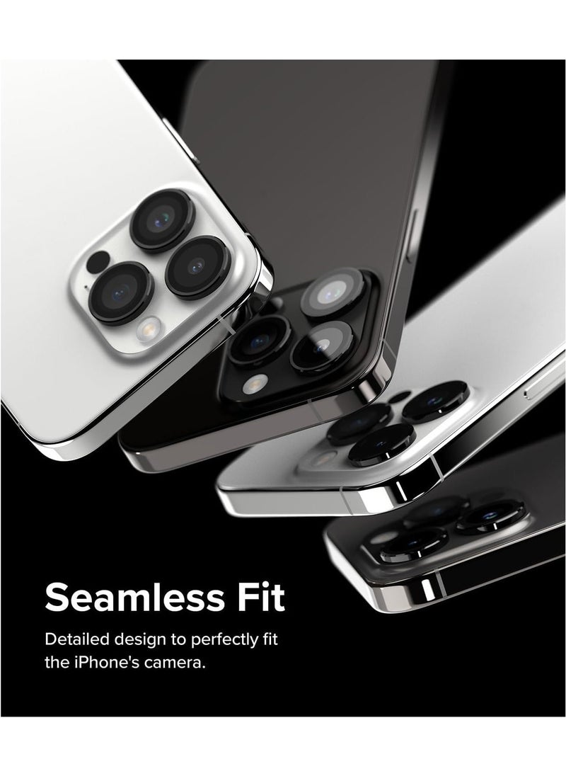 Raxoom Camera Lens Frame Glass Compatible with iPhone 15 Pro Max - Black - Image 2