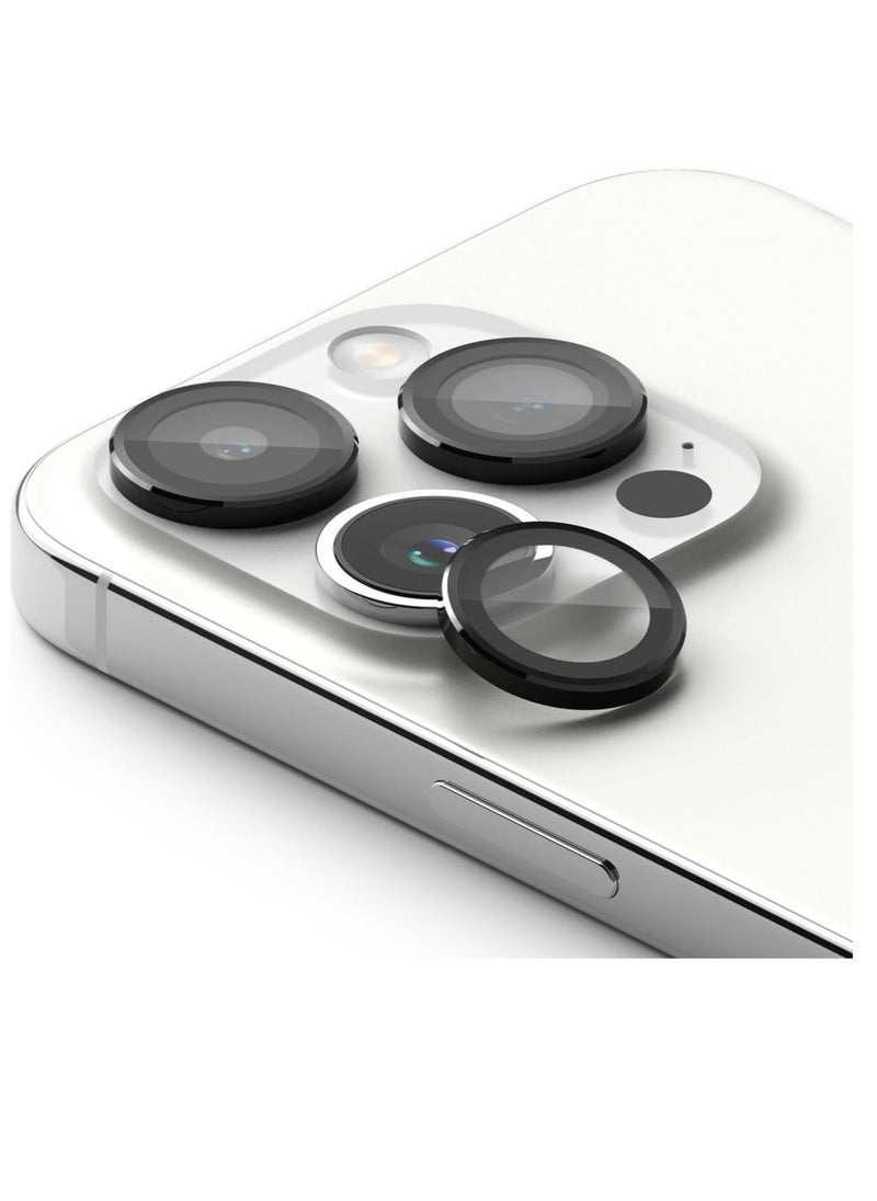 Raxoom Camera Lens Frame Glass Compatible with iPhone 15 Pro Max - Black - Image 1