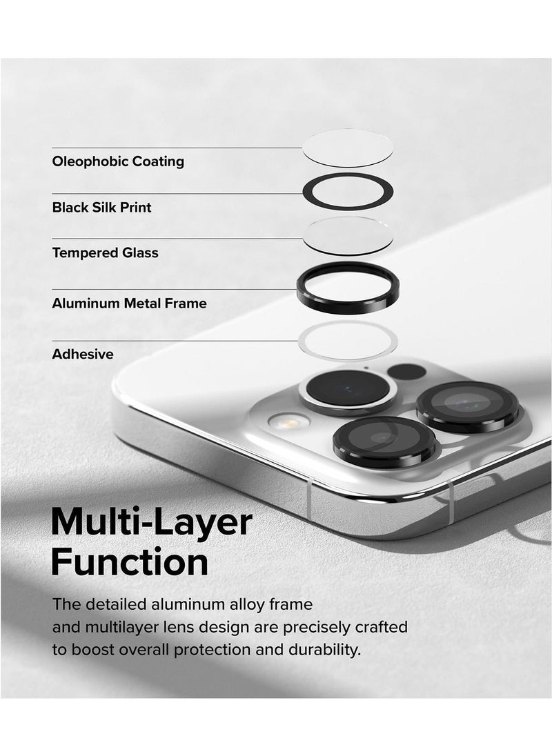 Raxoom Camera Lens Frame Glass Compatible with iPhone 15 Pro Max - Black - Image 4